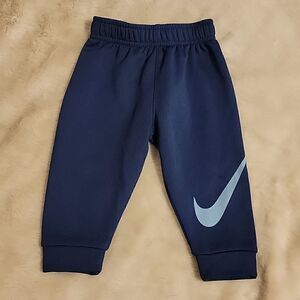 𝅺NIKE NAVY BLUE DRI-FIT JOGGERS, SIZE 12 MONTHS